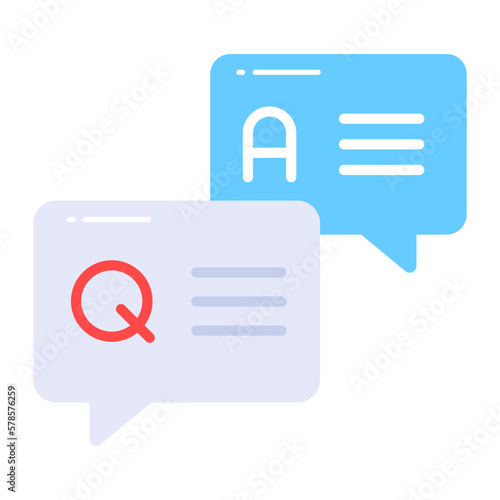 Question and answer chat bubbles vector in editable style, premium icon