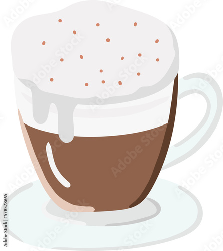 Cappuccino flat Illustration. coffee