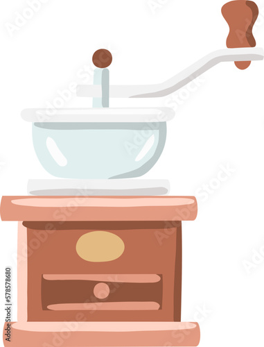 Coffee grinder flat Illustration. coffee