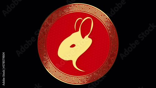 Chinese New Year Rabbit Zodiac Loop with Alpha Channel photo