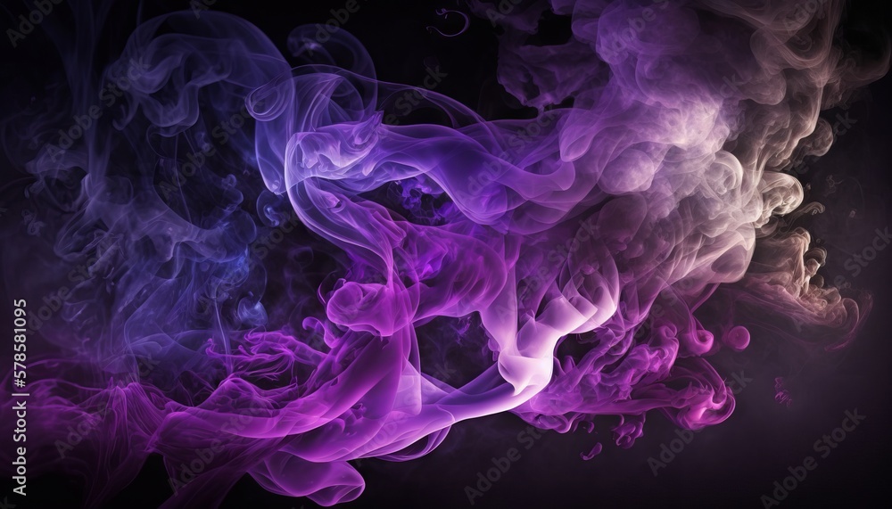 Fototapeta premium Beautiful abstract background with purple smoke texture. Generative ai