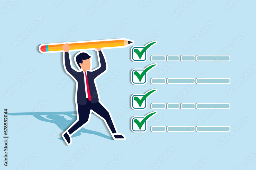 Getting things done, completed tasks or business accomplishment ...