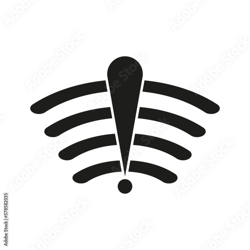 wifi exclamation mark icon. Vector illustration.