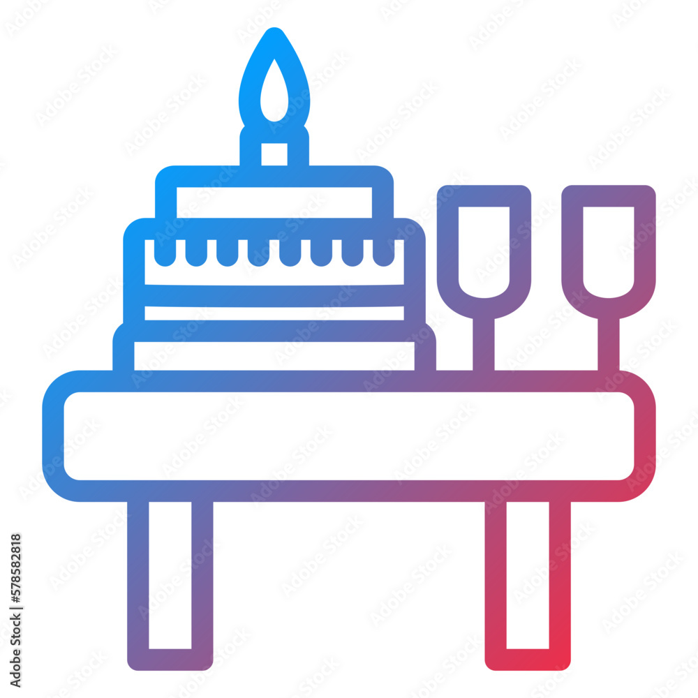 Vector Design Birthday Table Icon Style Vector Design Birthday Table Icon Style