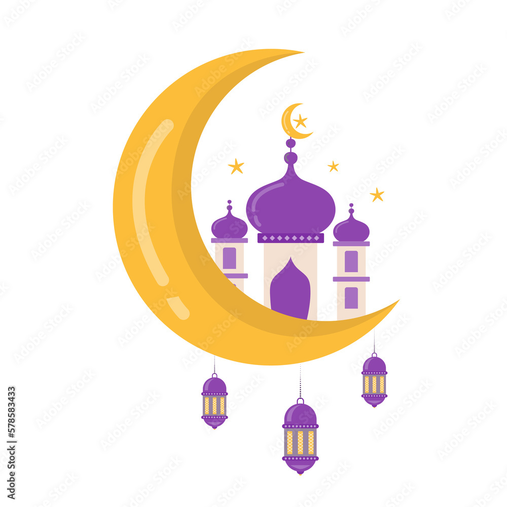 Crescent Moon with Mosque