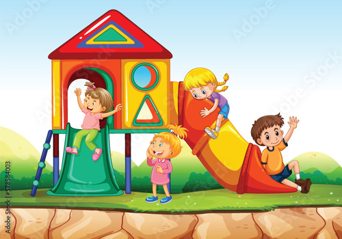 Children playing at playground