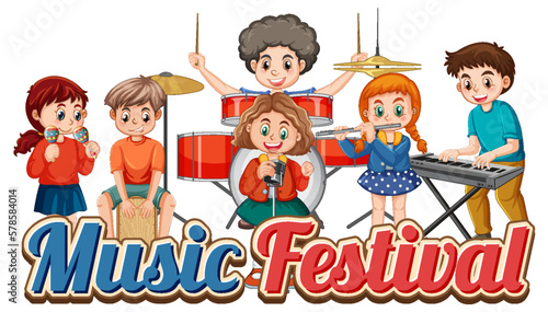 Music festival text banner design