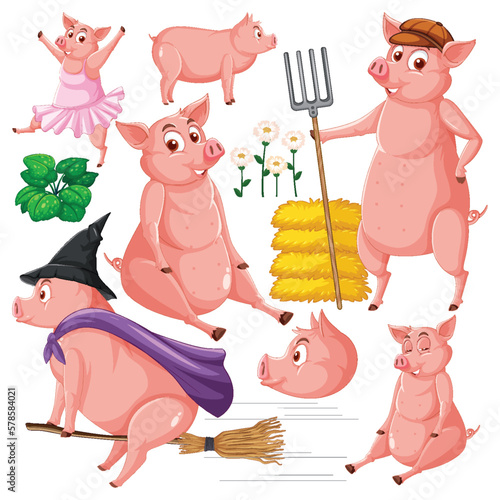 Set of mix animal farm character