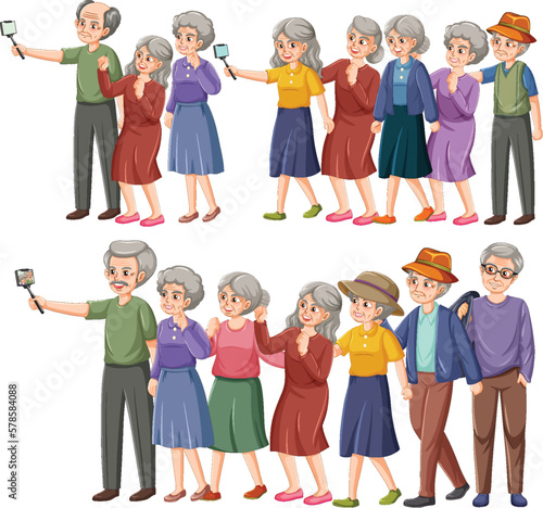 Set of Older Adults Characters