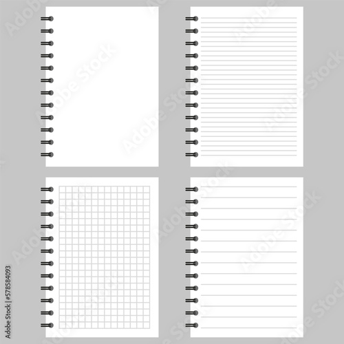 booklet with spring. School notebook. Notepad illustration. Vector illustration.