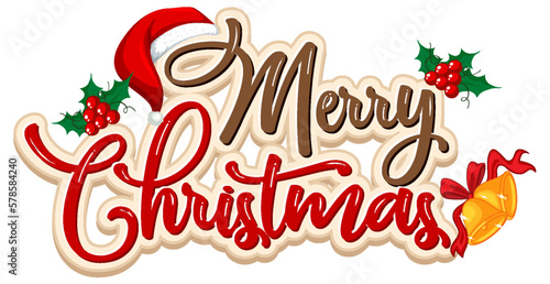Merry Christmas text with cartoon character