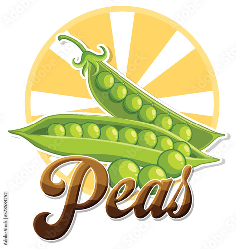 Isolated green peas cartoon