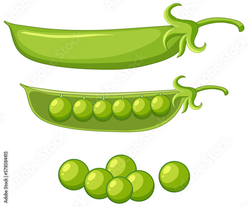 Green peas in a pod