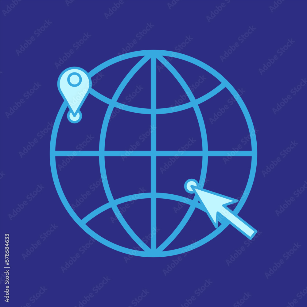 blue globe arrow. Vector illustration. blue globe arrow. Vector illustration.