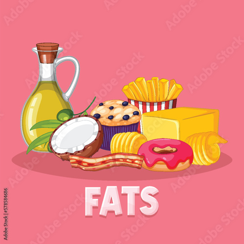 Variety of fat foods
