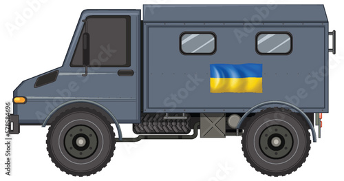 Isolated military army truck