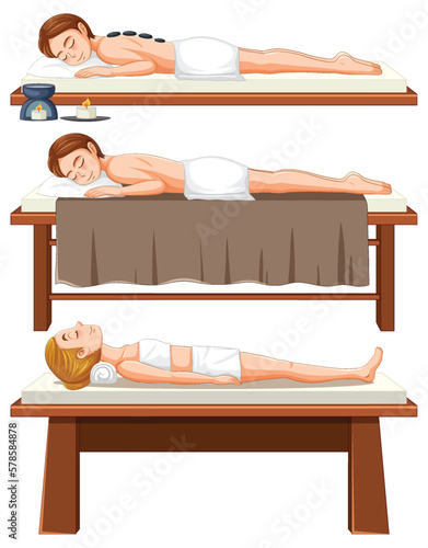 Collection of women enjoying spa treatments