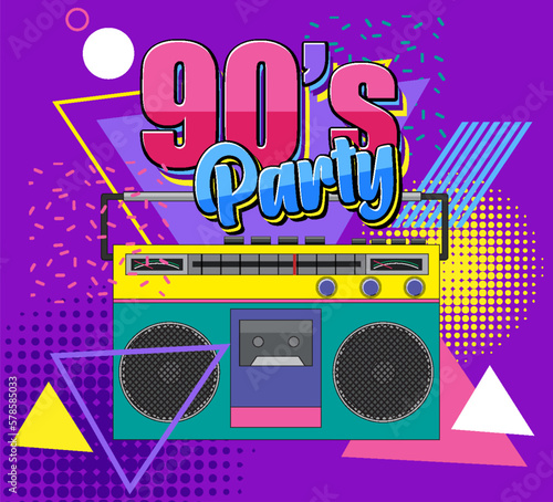 90s party poster template