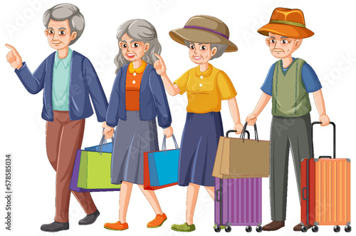 Happy senior people group