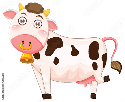 Cute cow cartoon character