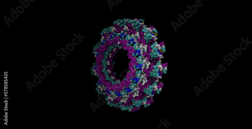 Mumps virus nucleocapsid 3D molecule 4K photo