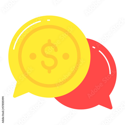 Chat bubbles with dollar sign denoting concept of business chat vector