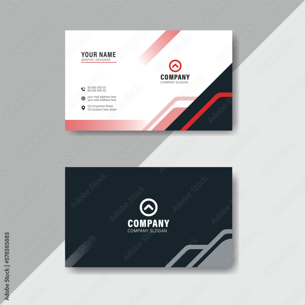 Professional modern double-sided business card template design. Horizontal visiting card layout Professional modern double-sided business card template design. Horizontal visiting card layout