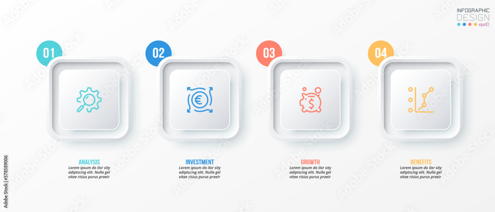 Infographic template business concept with step. Infographic template business concept with step.
