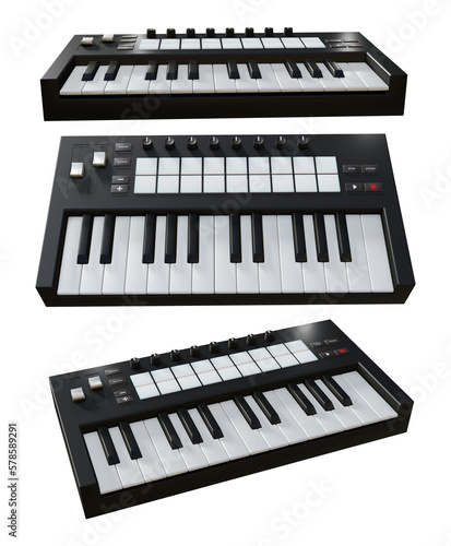3d rendering midi controller hardware software musical instrument digital interface control perspective view