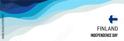 Finland independence day or national day banner vector design. Abstract background with wave and geometric in retro style.  Finland national flag. December 6th