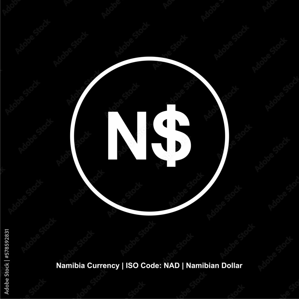 Namibia Currency Symbol, Namibian Dollar Icon, NAD Sign. Vector Illustration Namibia Currency Symbol, Namibian Dollar Icon, NAD Sign. Vector Illustration