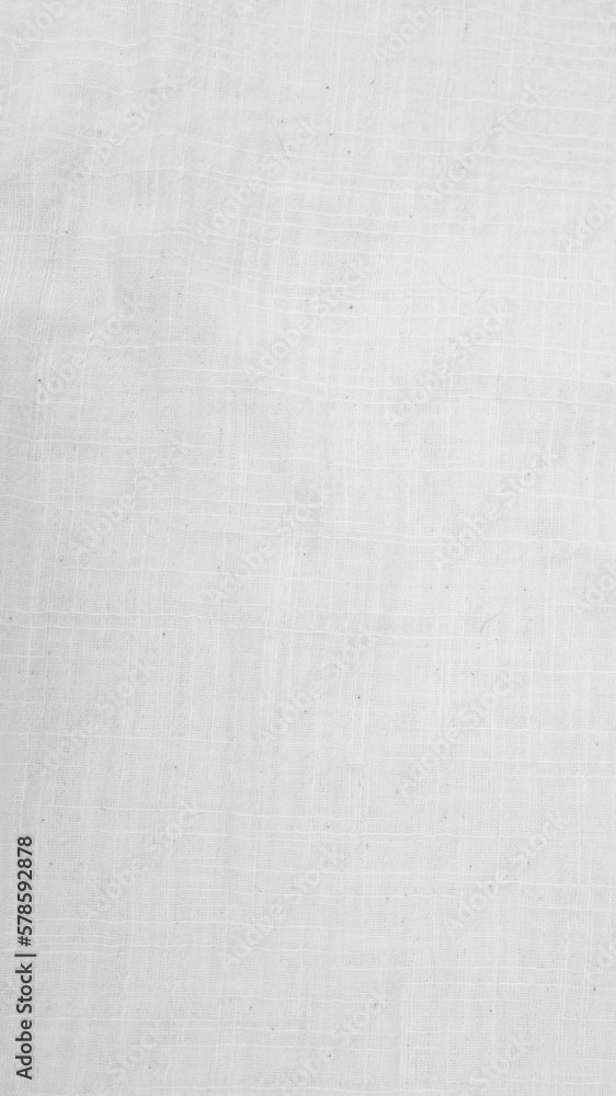 Fototapeta premium Fabric backdrop White linen canvas crumpled natural cotton fabric Natural handmade linen top view background Organic Eco textiles White Fabric linen texture