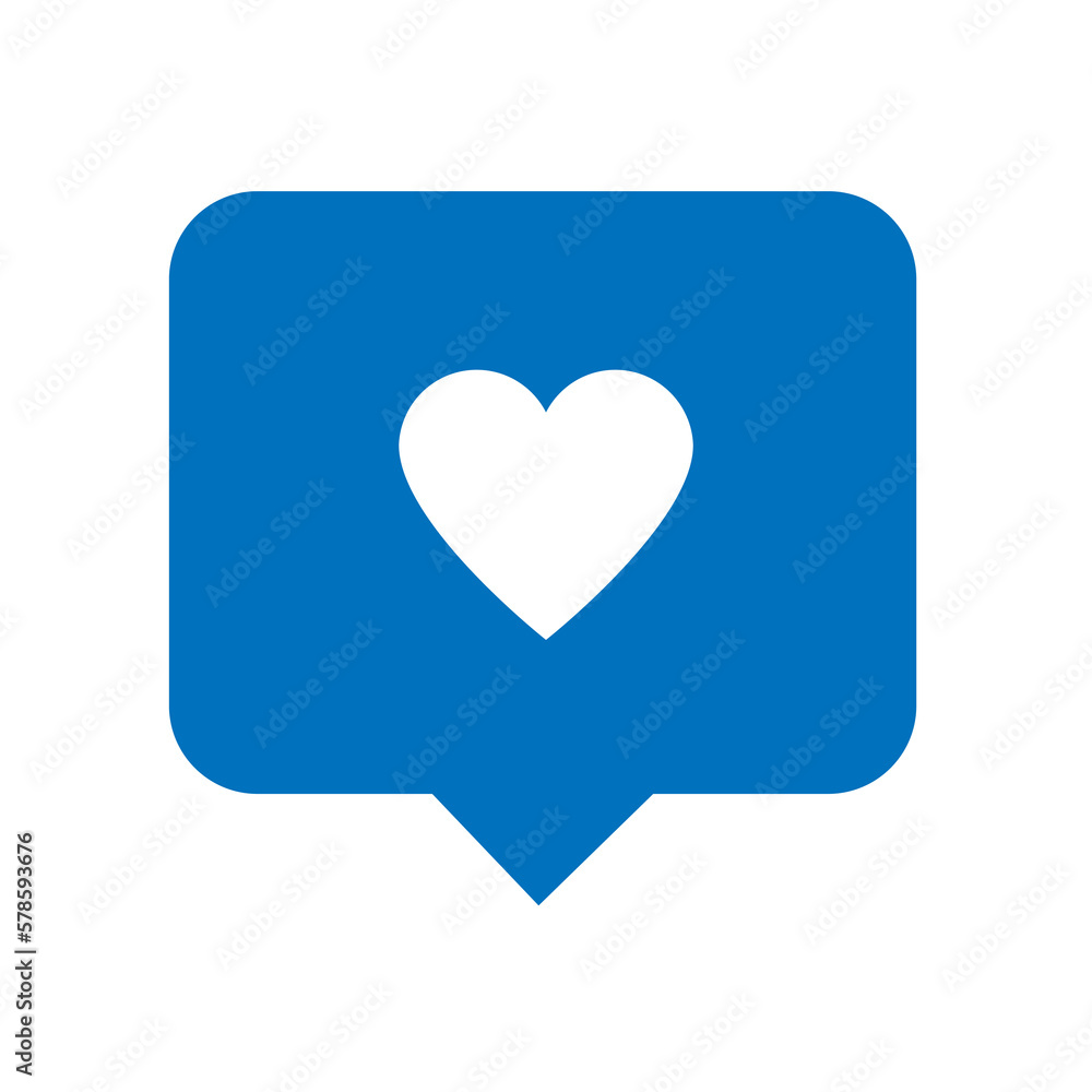 heart icon illustration with button heart blue symbol transparant 