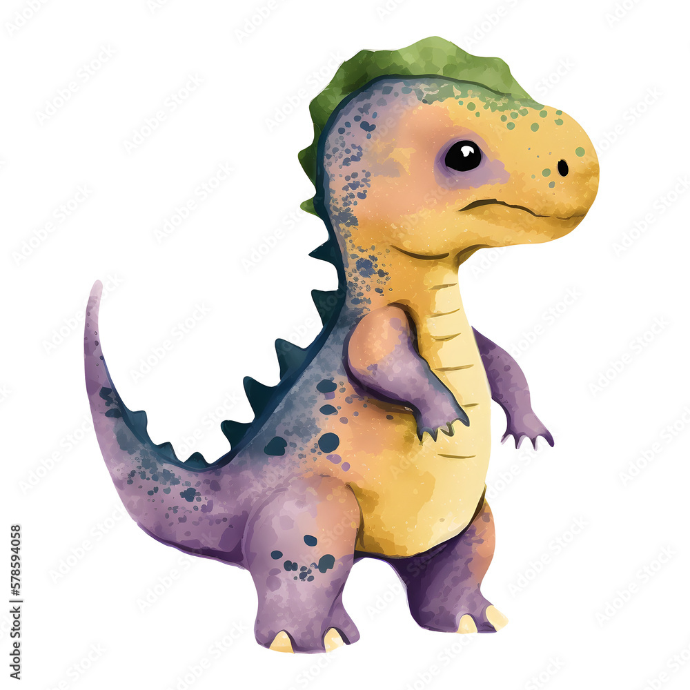 Fototapeta premium Watercolor Baby Dinosaur Sublimation
