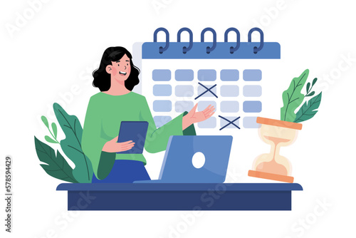 Businesswoman doing calendar management