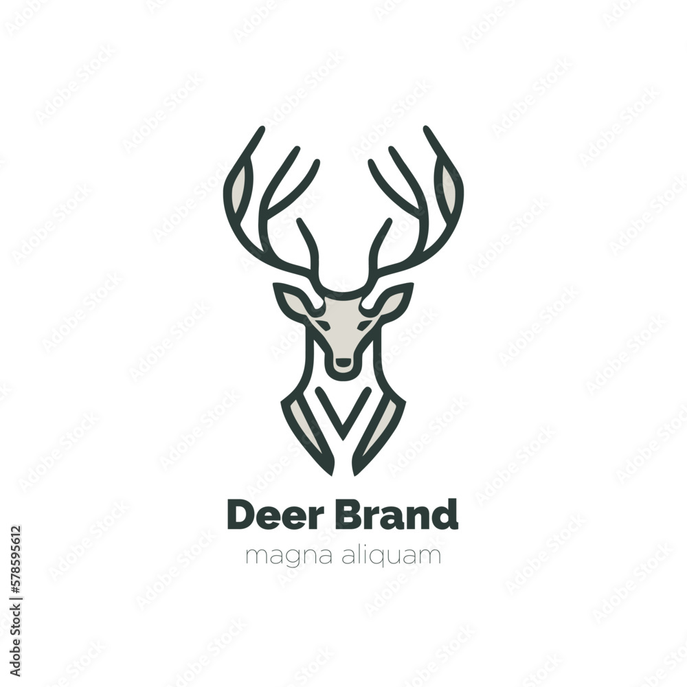Deer head logo. Vector illustration. Deer head logo template. Deer head logo. Vector illustration. Deer head logo template.
