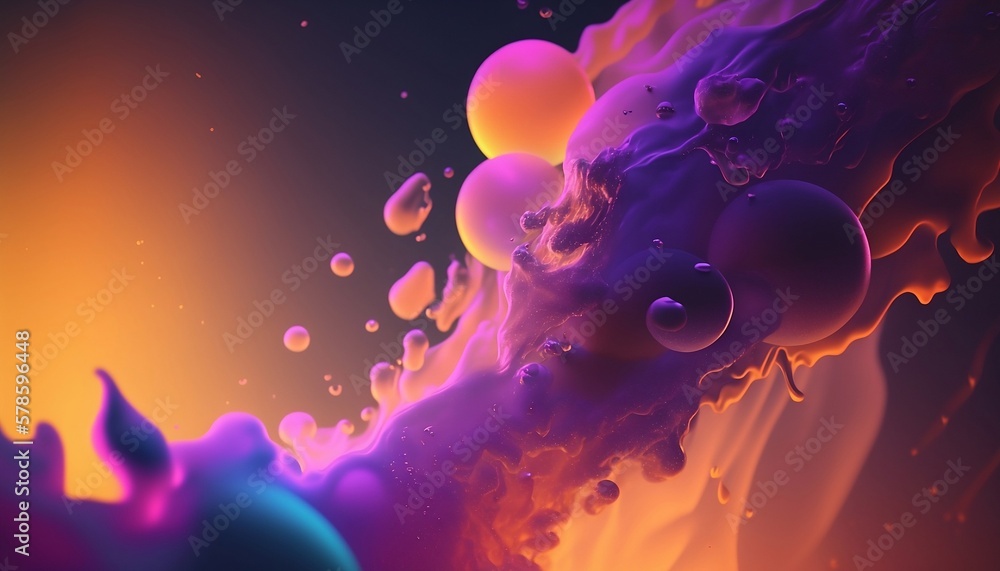 Liquid abstract background. Gradient splashes of liquid.