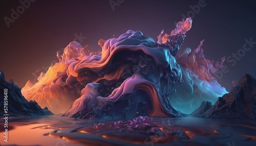 Liquid abstract background. Gradient splashes of liquid.