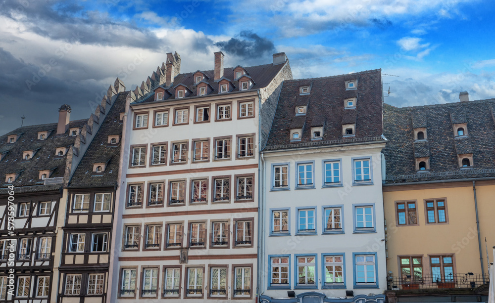 France, Alsace, Strasbourg, Petite France, half-timbered houses