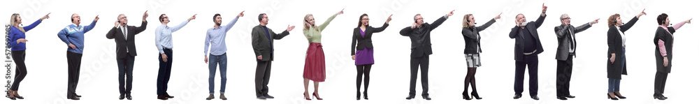 group of business people with microphone isolated group of business people with microphone isolated