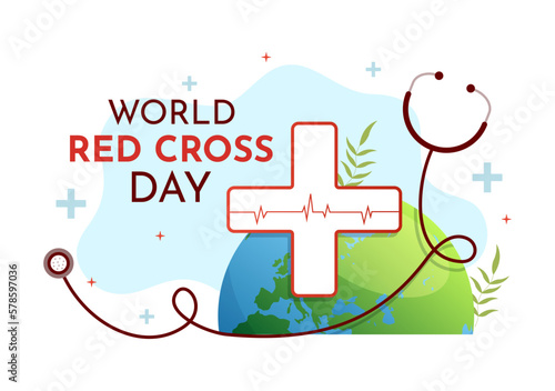 World Red Cross Day on May 8 Illustration to Medical Health and Providing Blood In Hand Drawn for Web Banner or Landing Page Templates