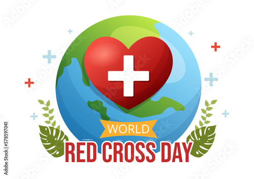 World Red Cross Day on May 8 Illustration to Medical Health and Providing Blood In Hand Drawn for Web Banner or Landing Page Templates