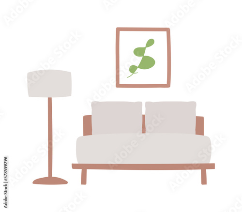 シンプルでモダンなベッドルームイメージ