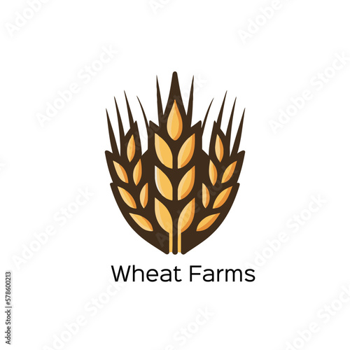 Wheat logo template vector icon design. Ears of wheat symbol