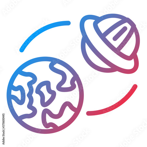 Vector Design UFO Earth Icon Style