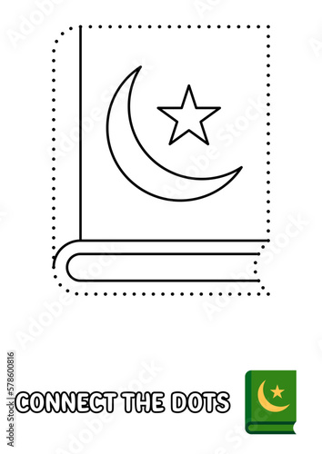 Dot to dot page with Quran for kids