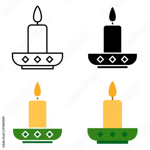 Candle in flat style isolated