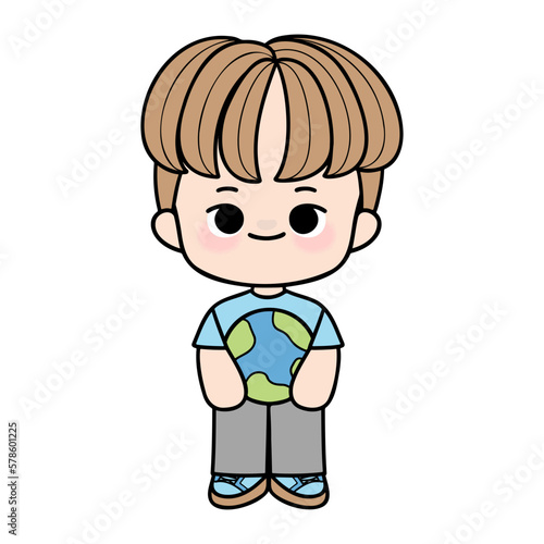 Wallpaper Mural boy love earth cartoon Torontodigital.ca