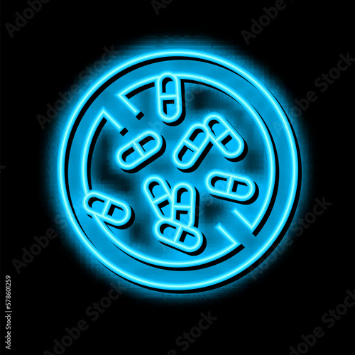 painkillers pills addiction neon glow icon illustration