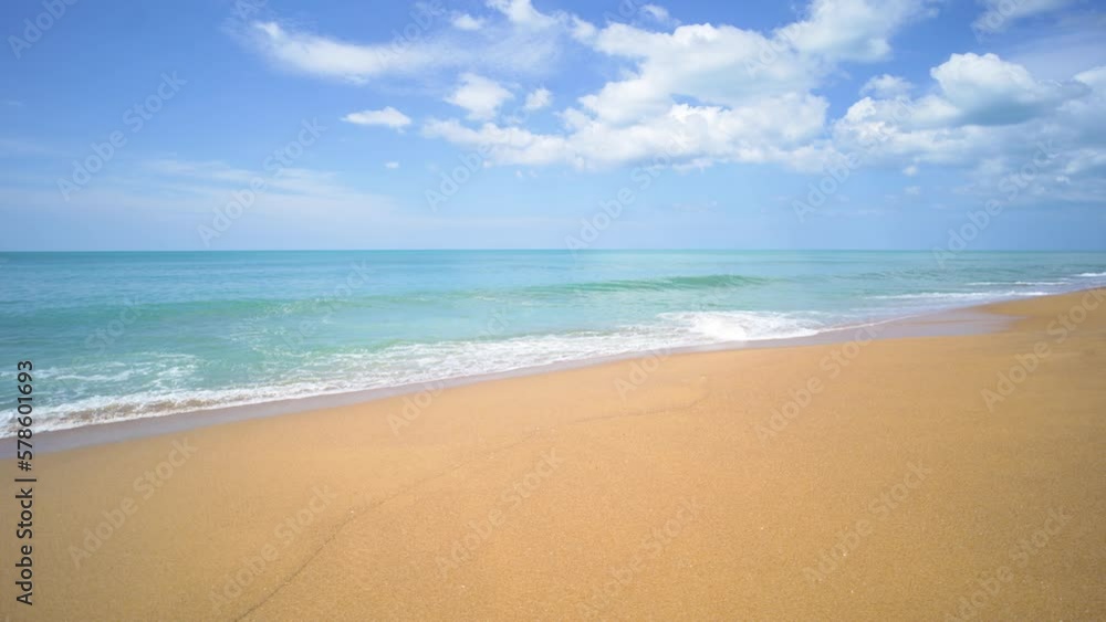 Landscape view beach sea and sand on summer.Waves smooth splashing soft waters. Landscape view beach sea and sand on summer.Waves smooth splashing soft waters.